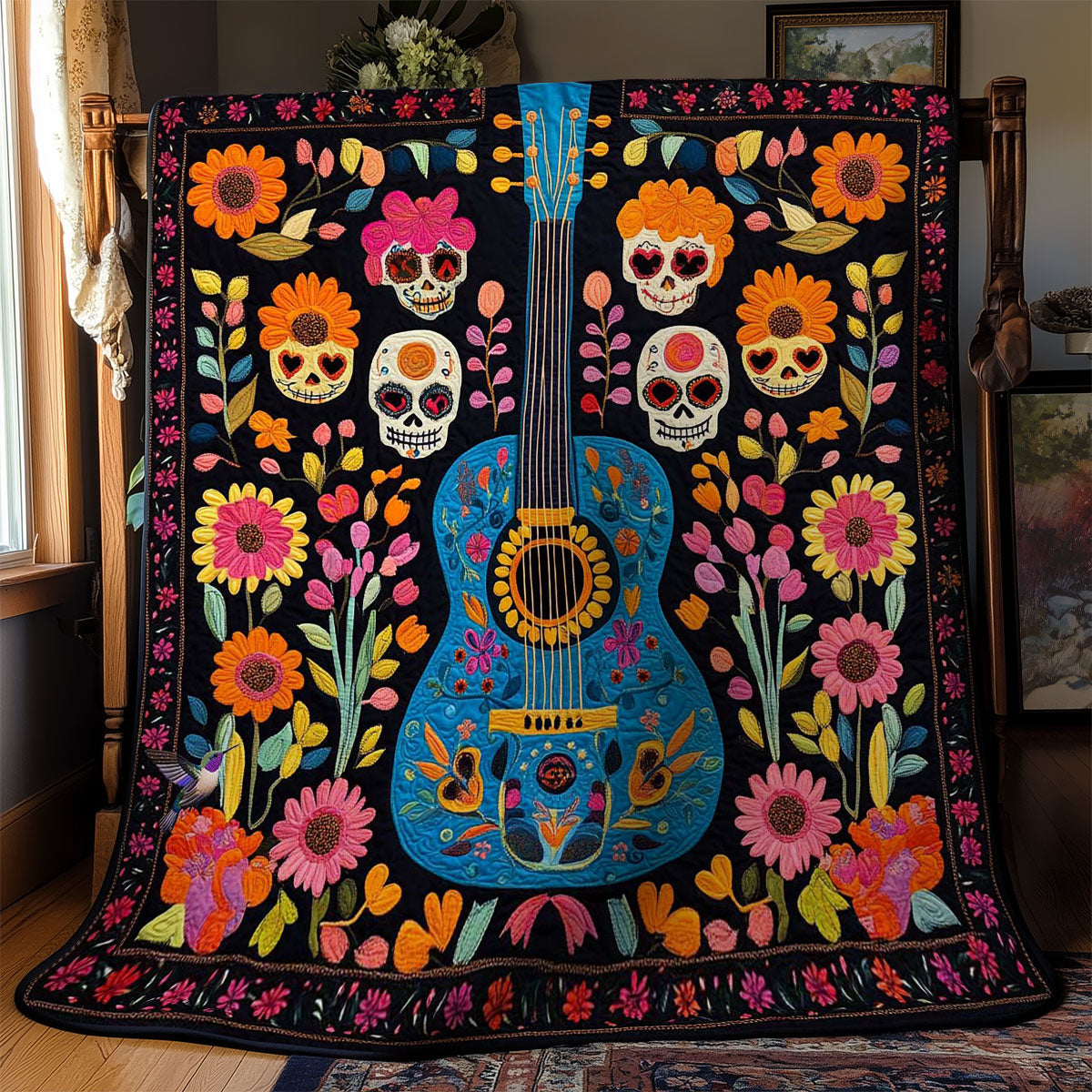 Day Of The Dead Guitar WN1311025CL Quilt