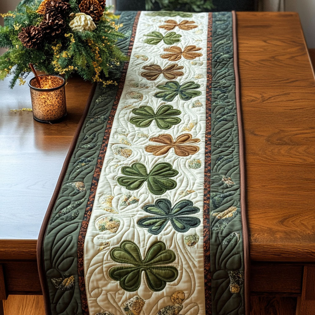 Clover Pattern CP2404010CL Quilted Table Runner