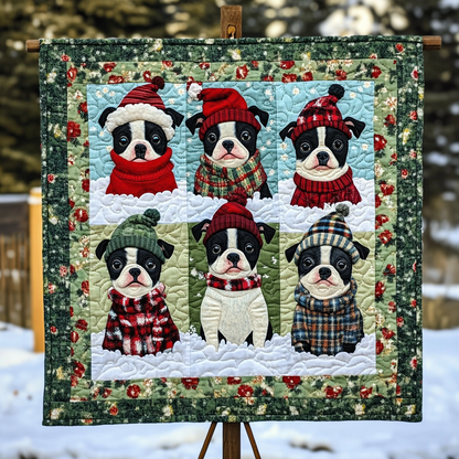 Cute Christmas Boston Terriers XR3009004CL Quilt