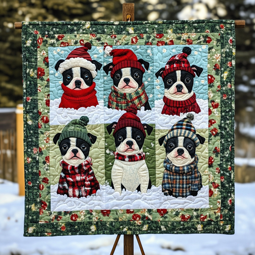 Cute Christmas Boston Terriers XR3009004CL Quilt