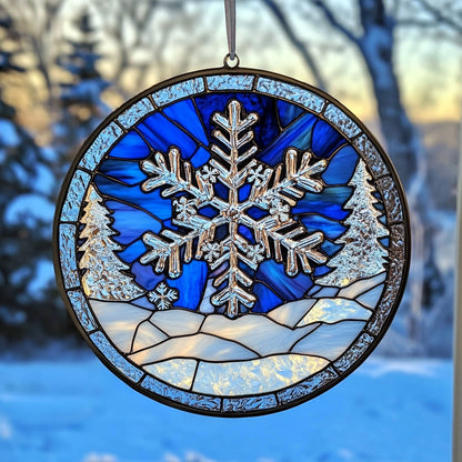 Snowflake WJ0701040CL Stained Glass Suncatcher