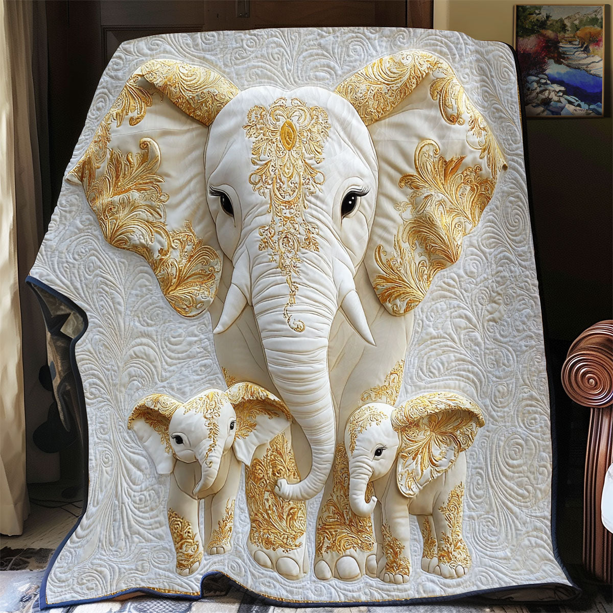 Royal Elephant Family WY2011015CL Quilt