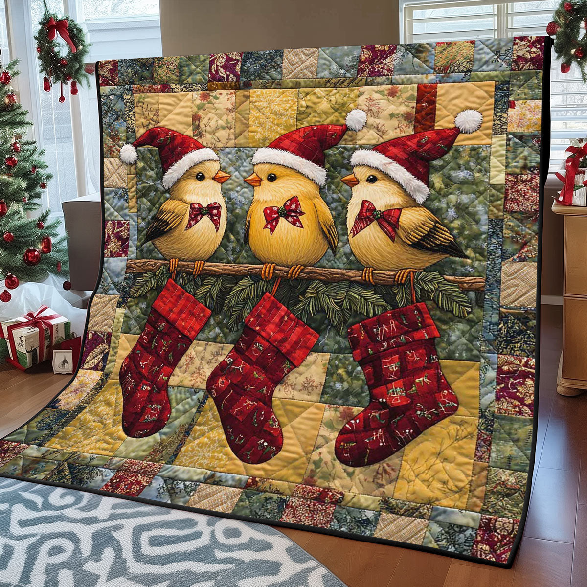 Christmas Bird WJ2408006CL Quilt