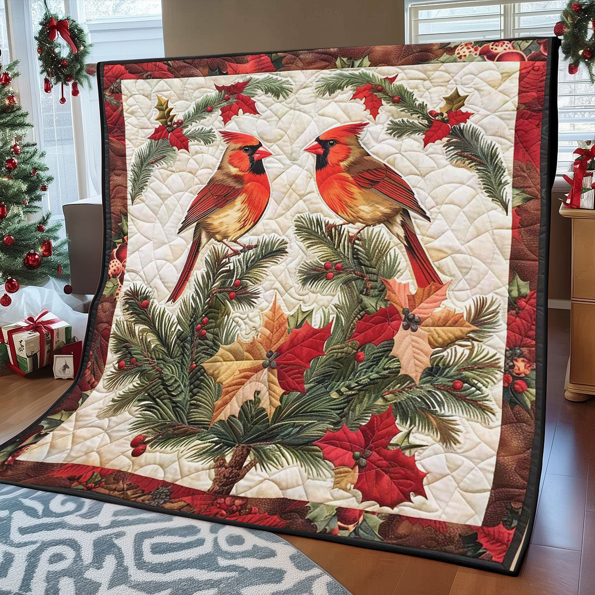 Christmas Cardinal WJ2008012CL Quilt