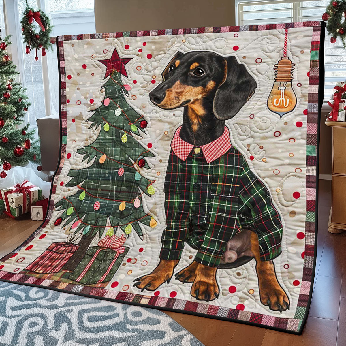 Christmas Dachshund WJ1308039CL Quilt