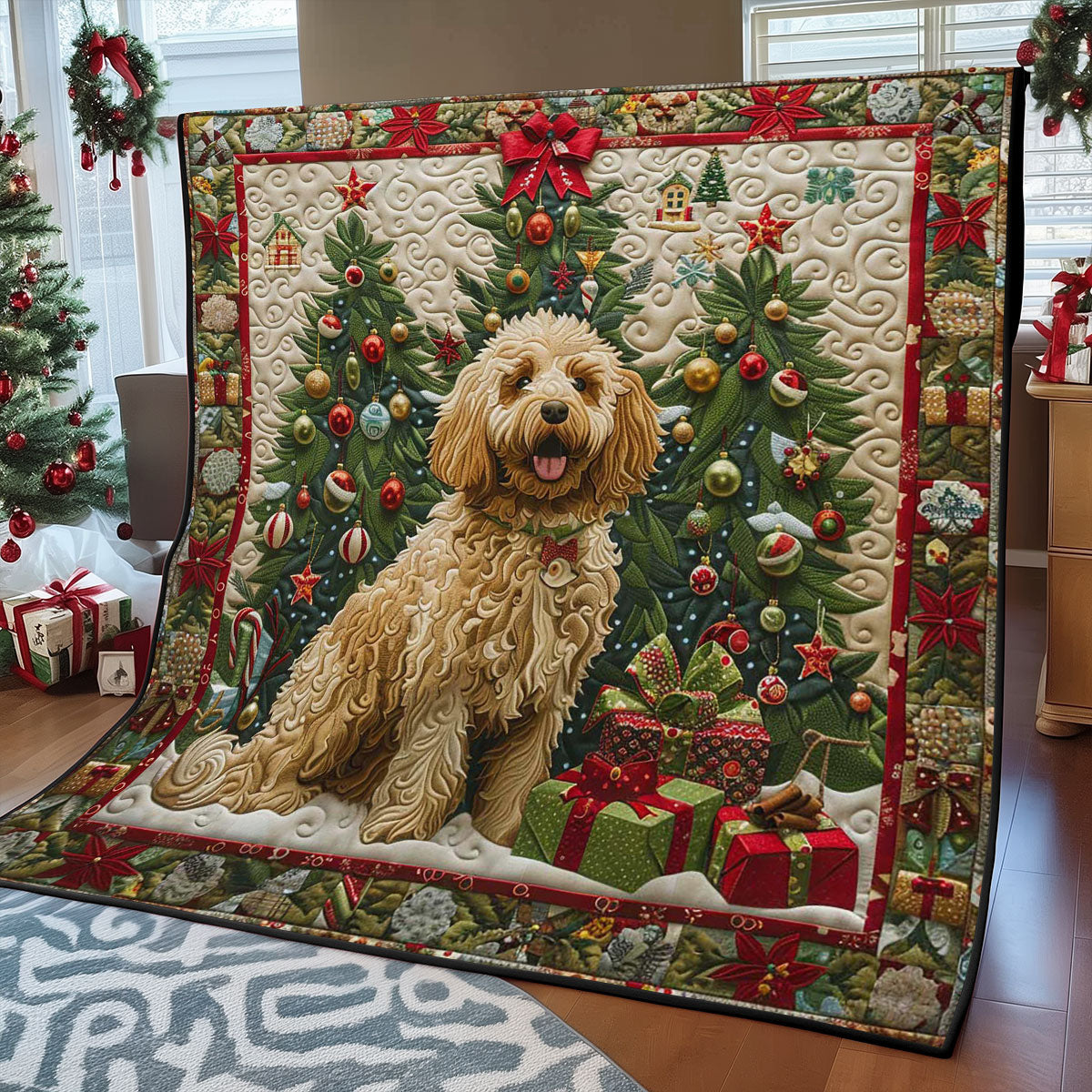 Christmas Dog WJ2708008CL Quilt