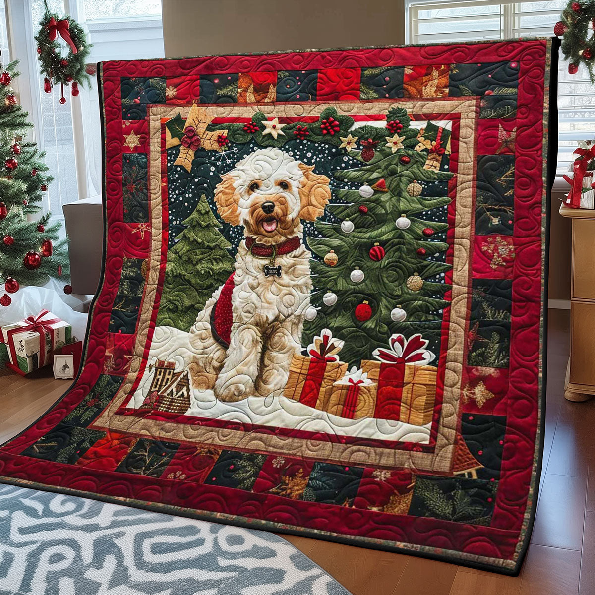 Christmas Dog WJ2708009CL Quilt