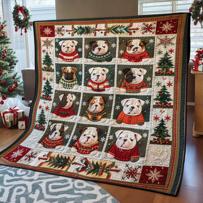 Cute Baby Christmas Bulldog WJ1009009CL Quilt