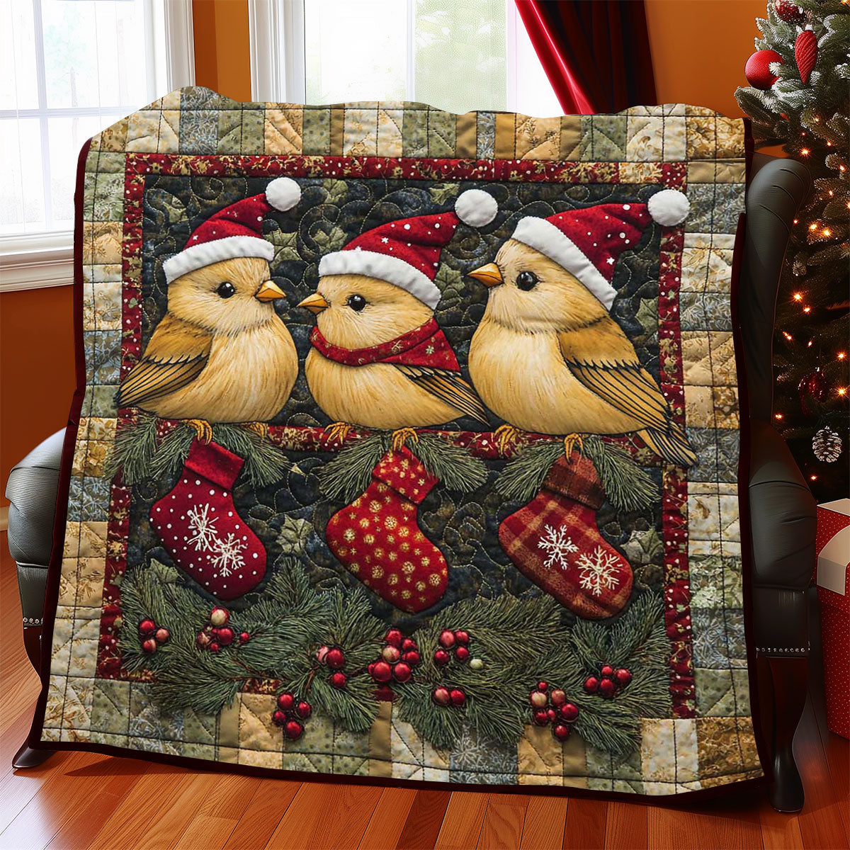 Christmas Bird WJ1308037CL Quilt