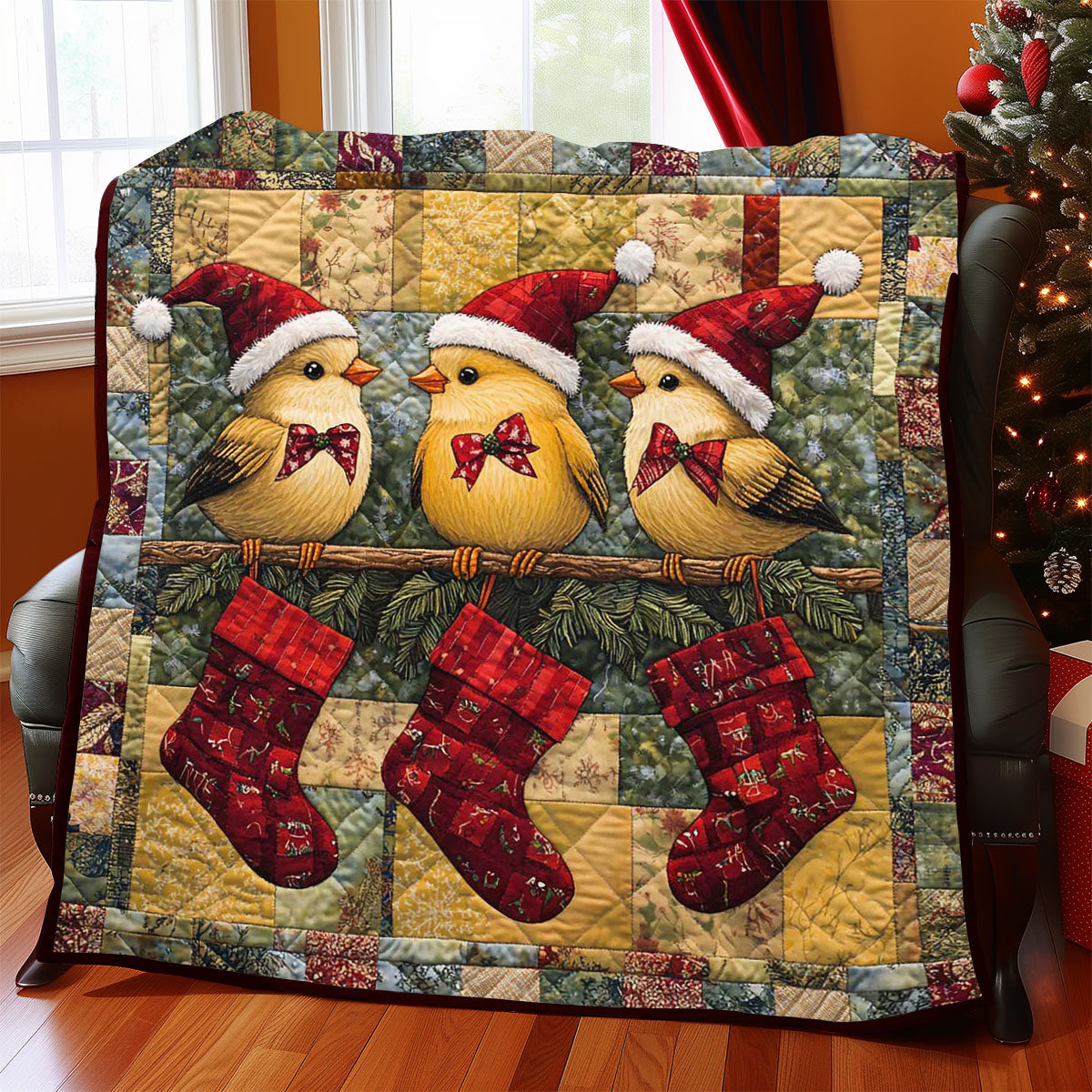 Christmas Bird WJ2408006CL Quilt