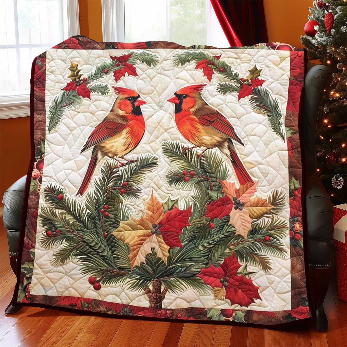 Christmas Cardinal WJ2008012CL Quilt