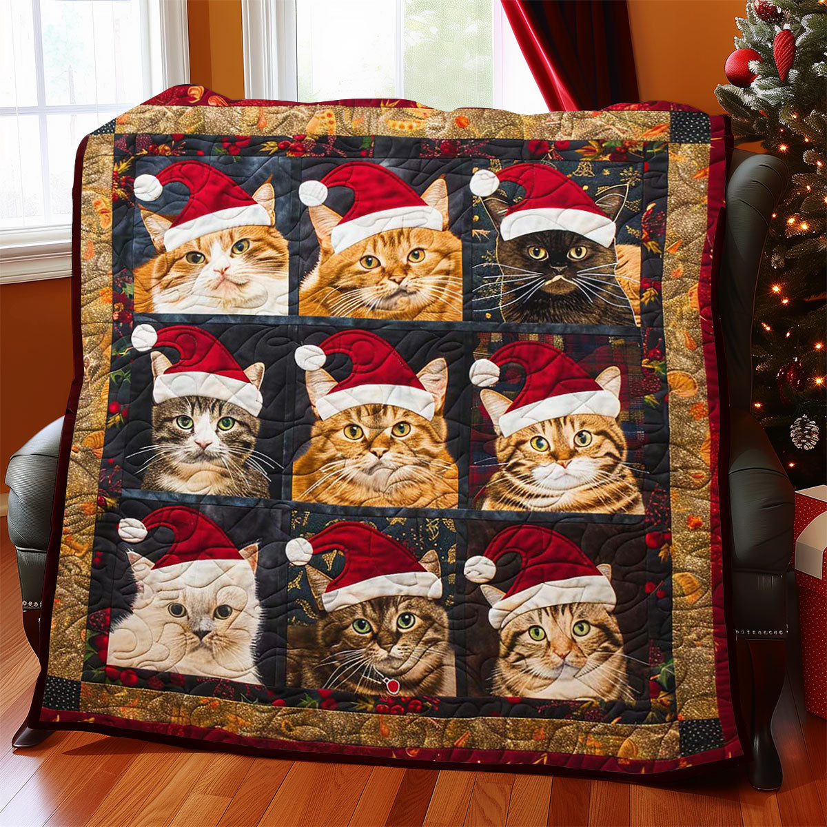 Christmas Cat WJ1608004CL Quilt