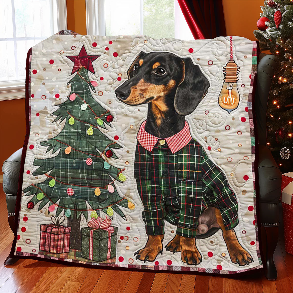 Christmas Dachshund WJ1308039CL Quilt