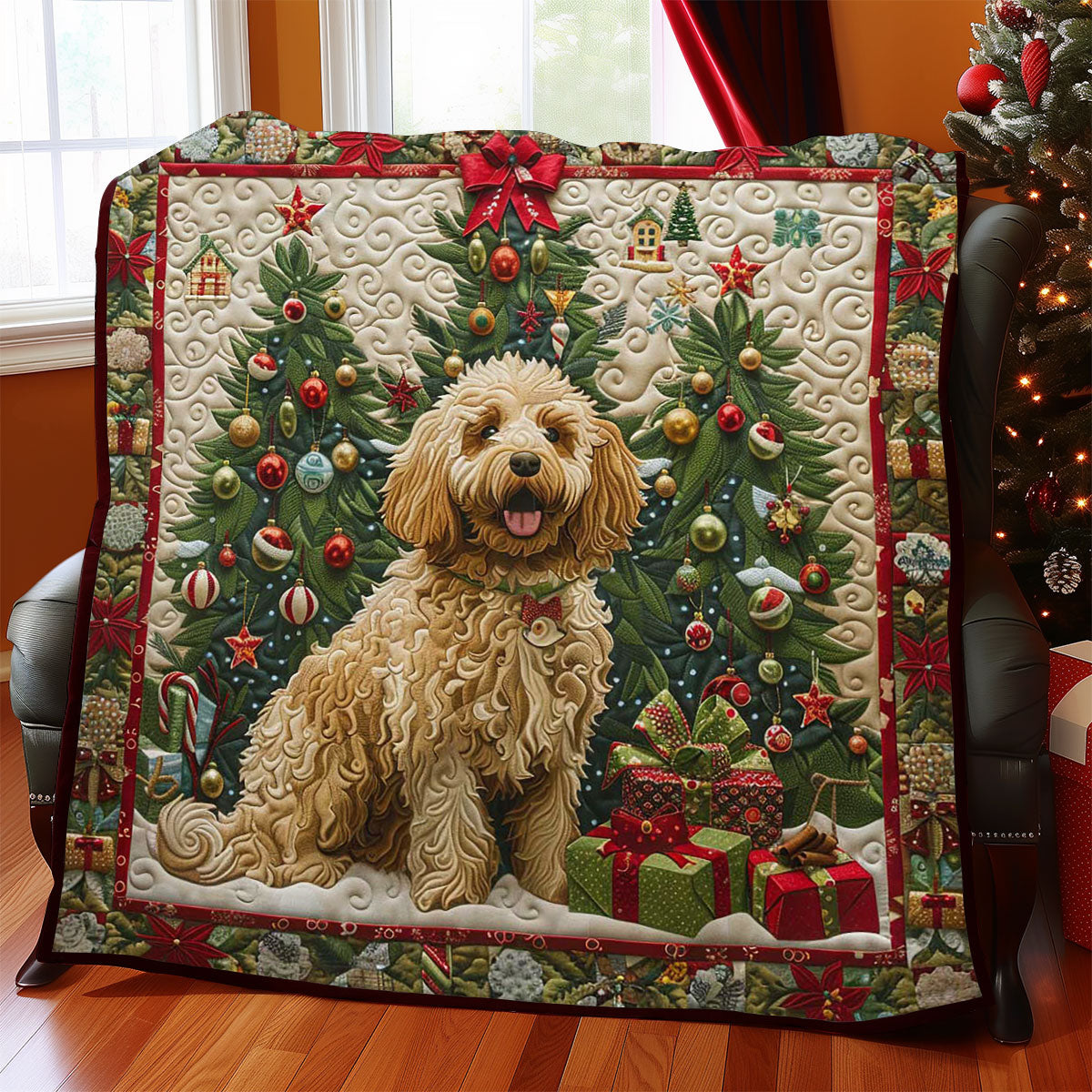 Christmas Dog WJ2708008CL Quilt