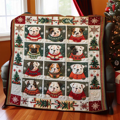 Cute Baby Christmas Bulldog WJ1009009CL Quilt