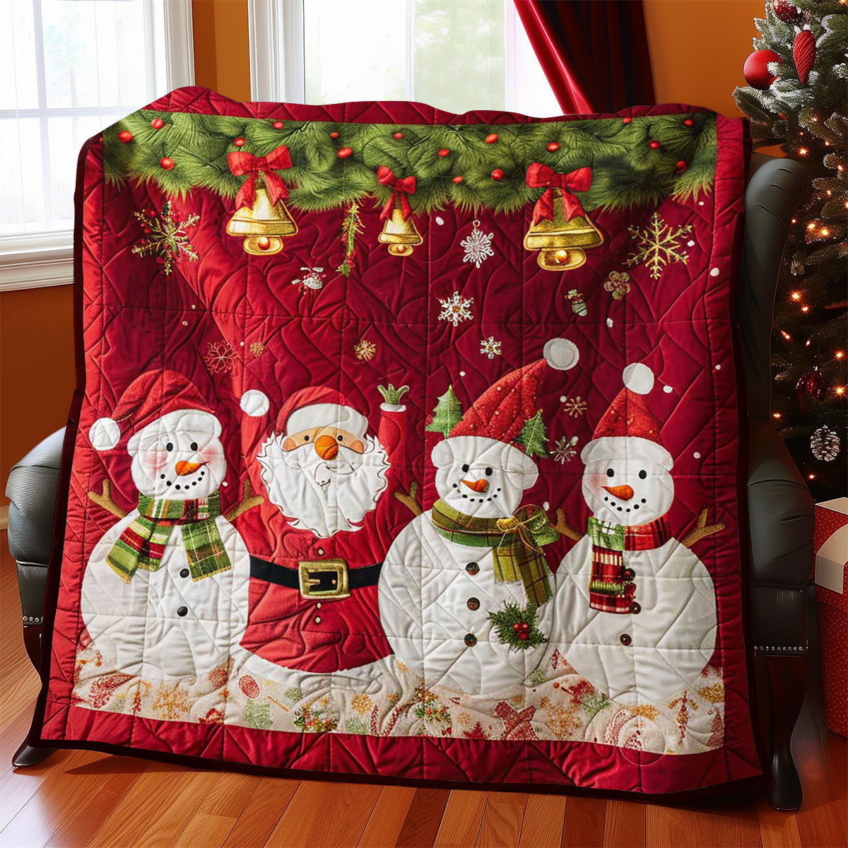 Santa Clause And Snowman WJ2308023CL Quilt