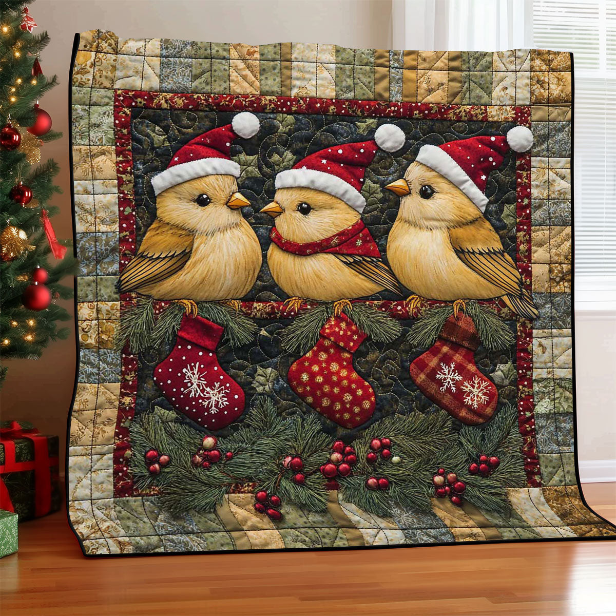 Christmas Bird WJ1308037CL Quilt