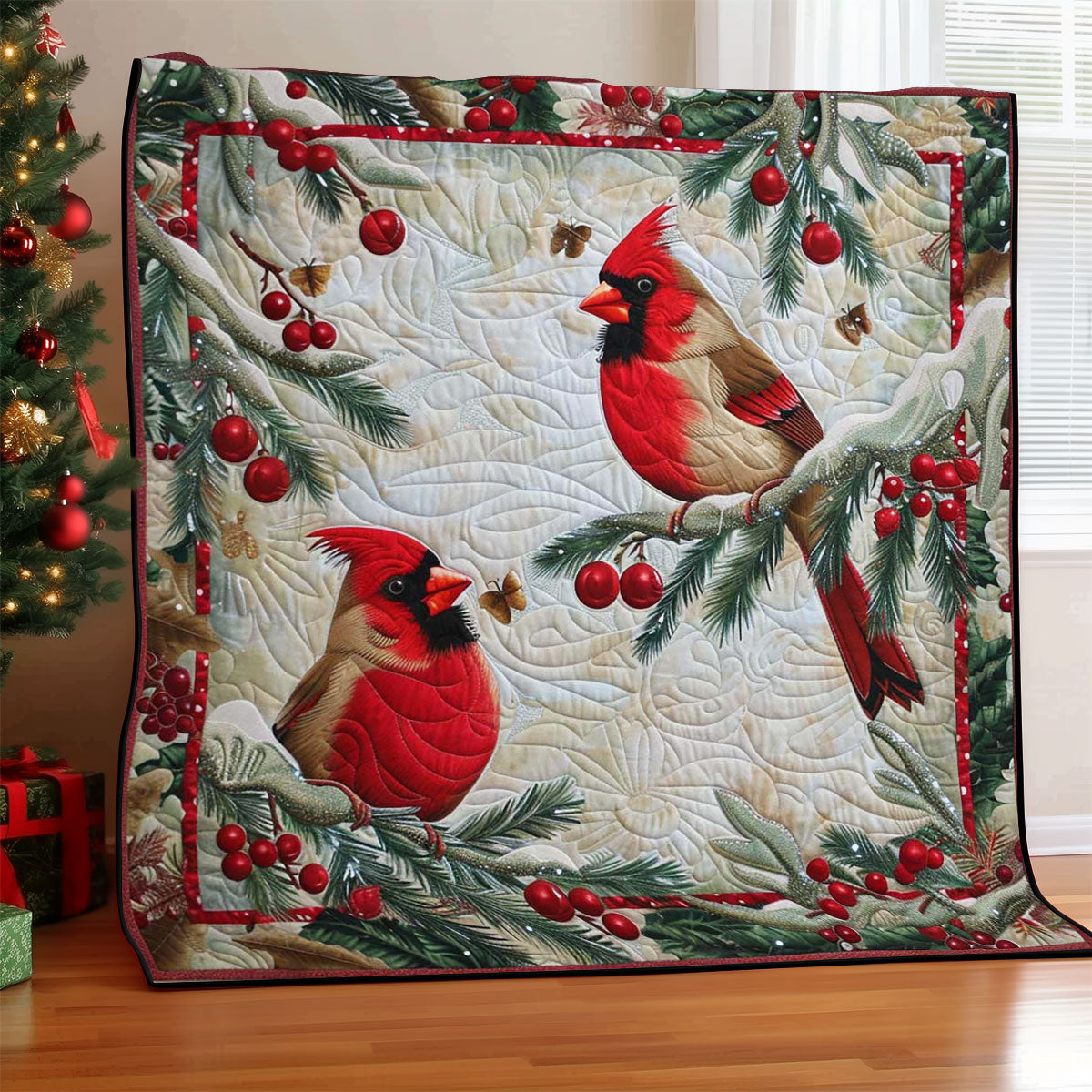 Christmas Cardinal WJ2008013CL Quilt