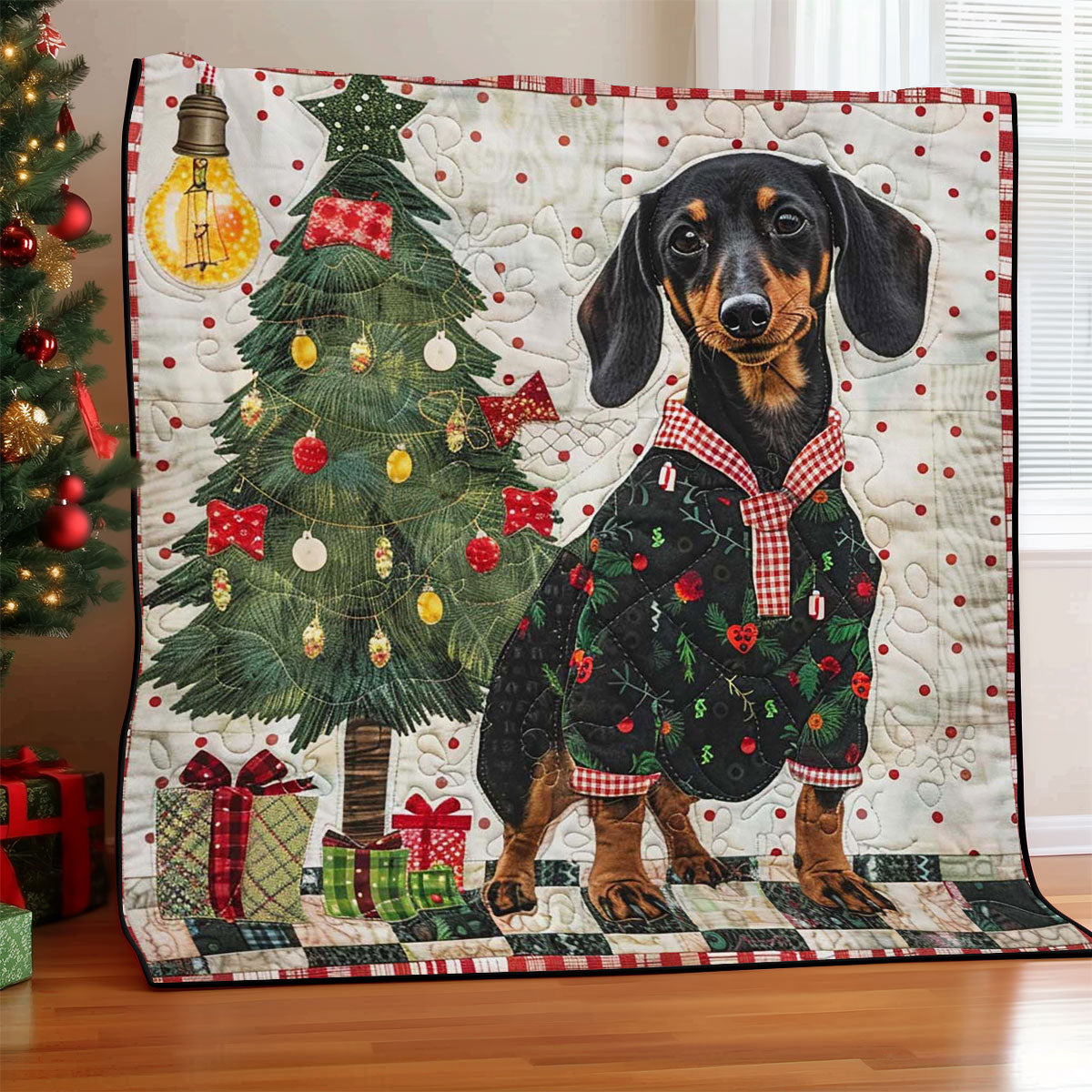 Christmas Dachshund WJ1308040CL Quilt