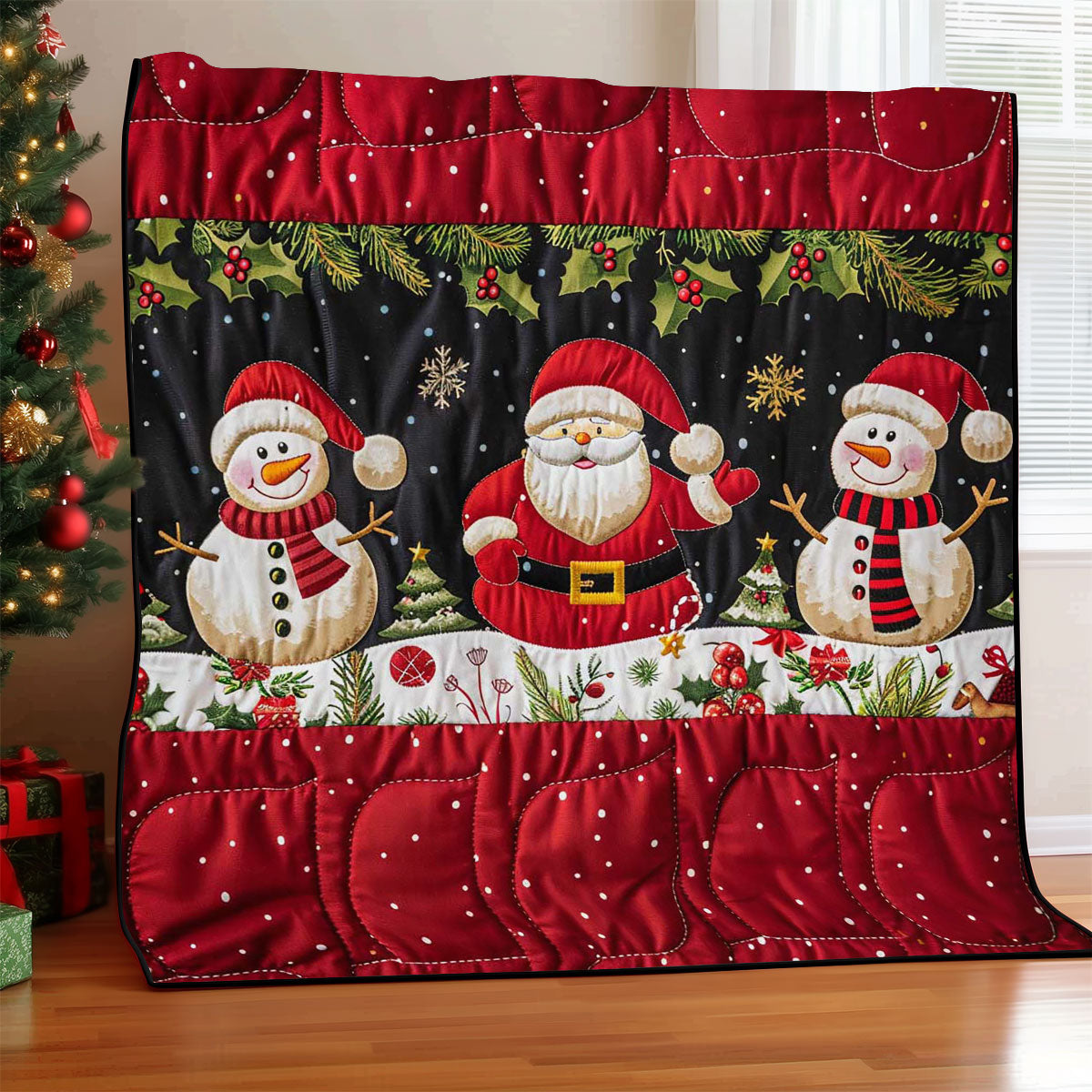 Santa Clause And Snowman WJ1908019CL Quilt