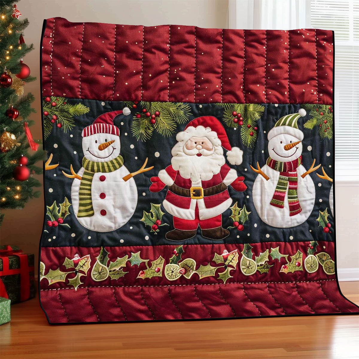 Santa Clause And Snowman WJ2208018CL Quilt