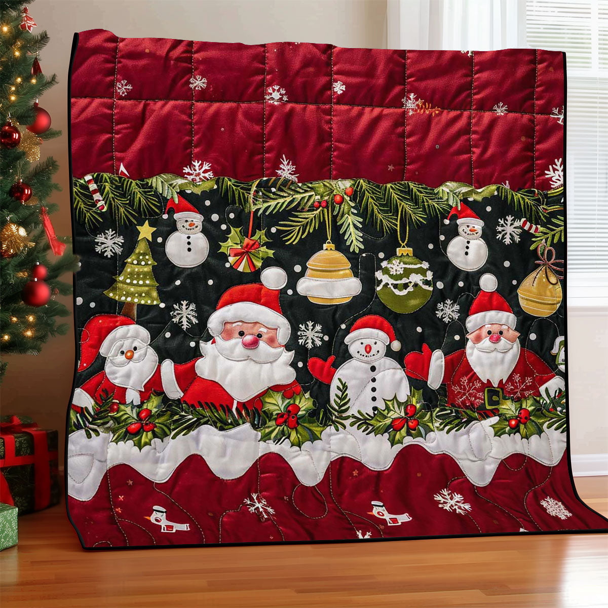 Santa Clause And Snowman WJ2308022CL Quilt