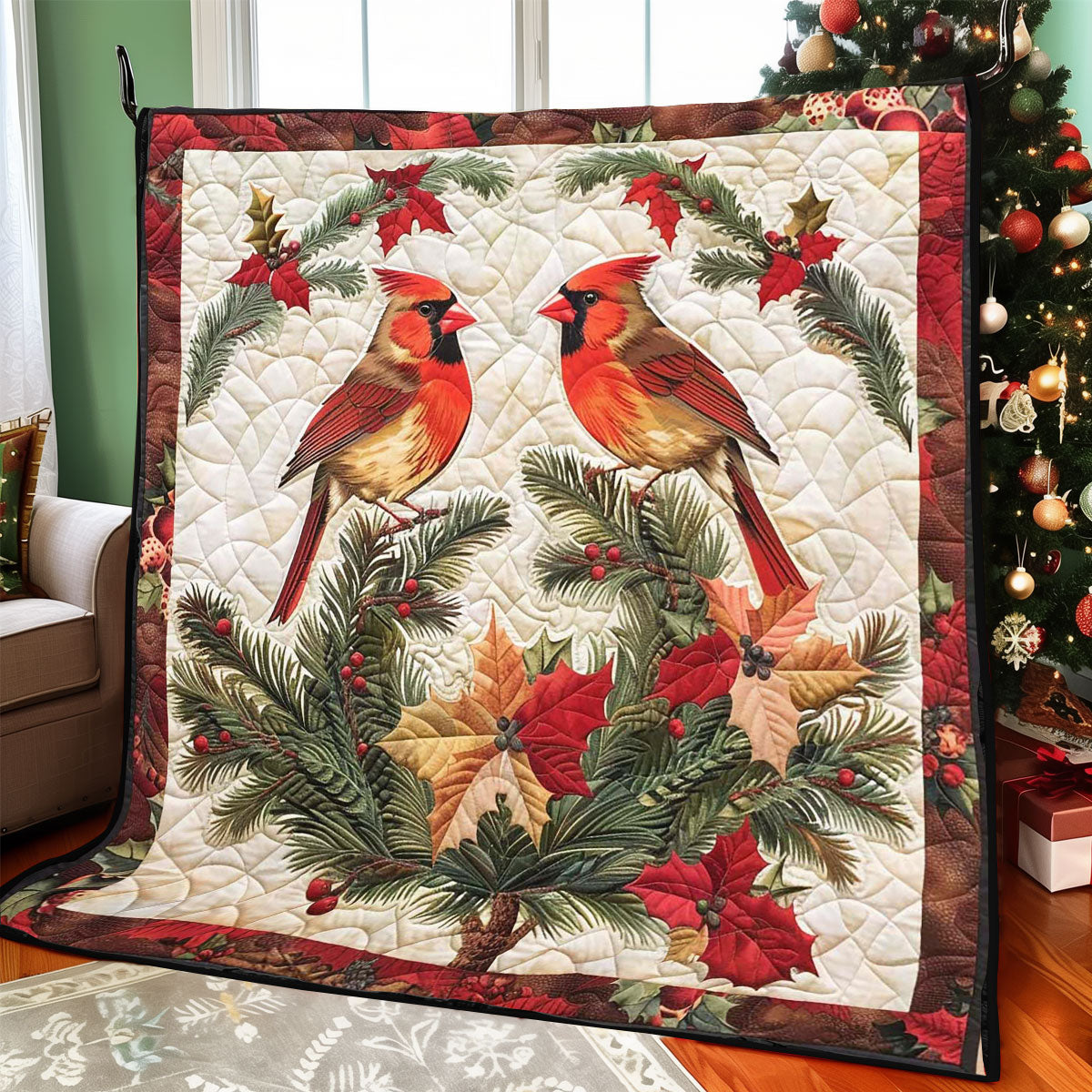 Christmas Cardinal WJ2008012CL Quilt