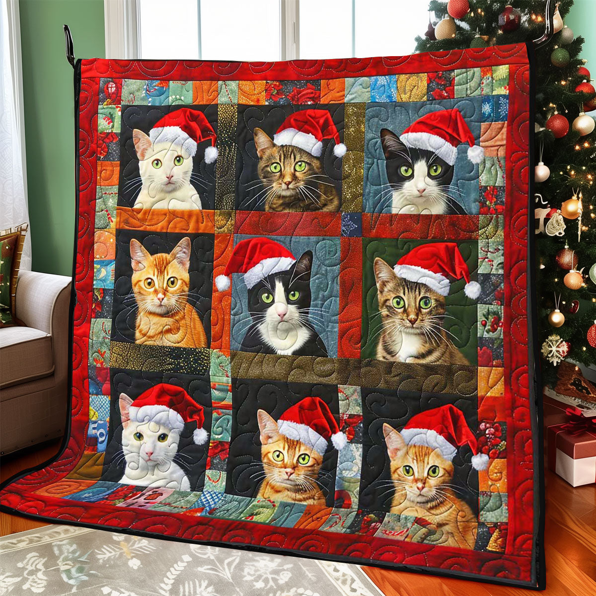 Christmas Cat WJ1608005CL Quilt