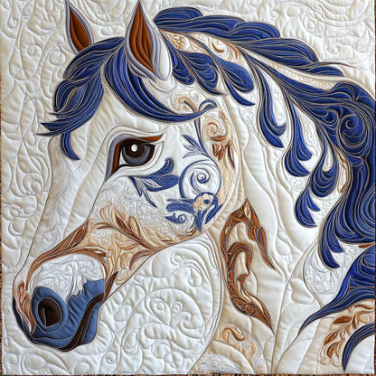 Charming Blue Horse XR0808022CL Quilt