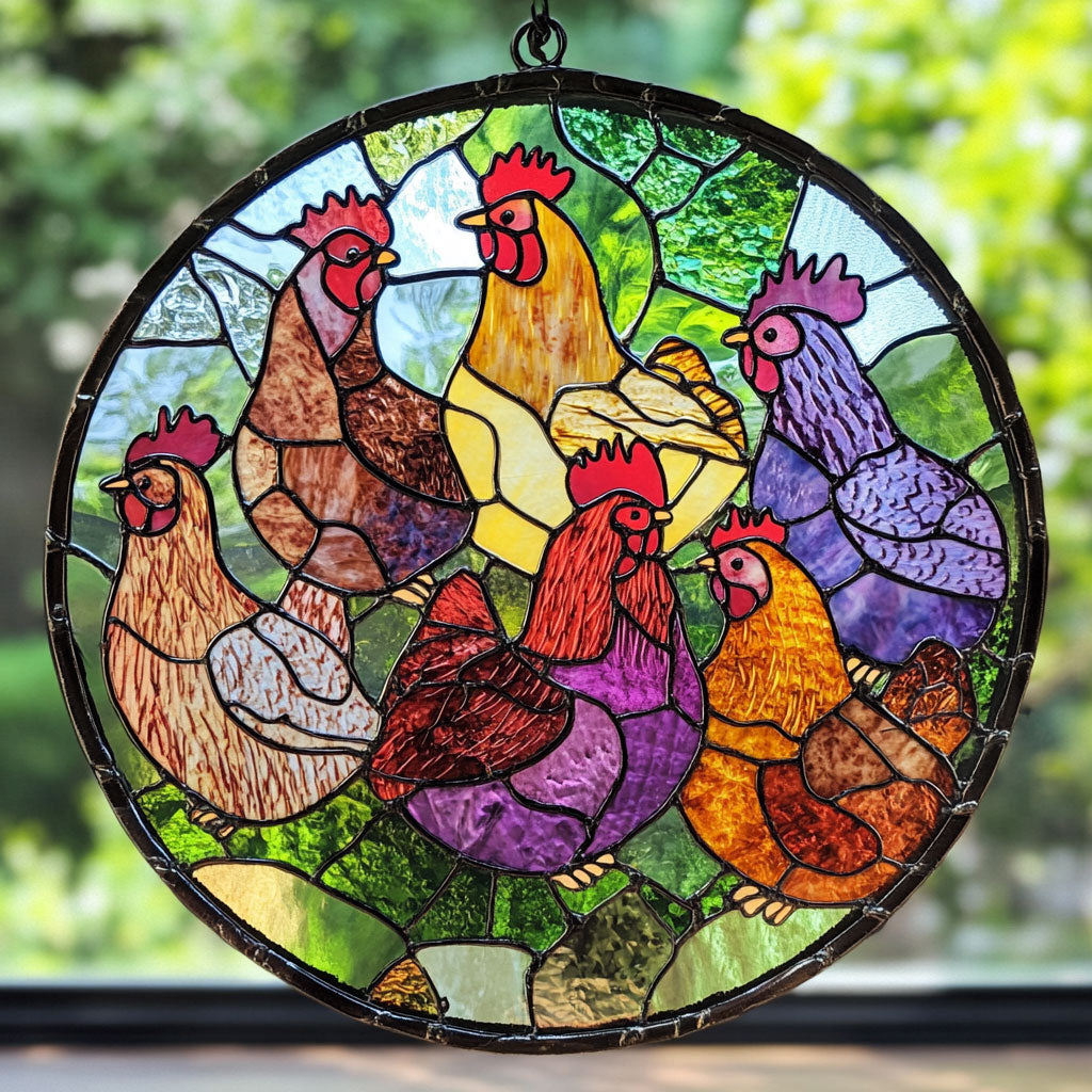 Chicken Gang WU1701025CL Suncatcher