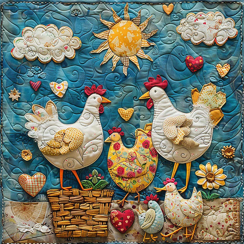 Chickens Family WM290701CL Quilt