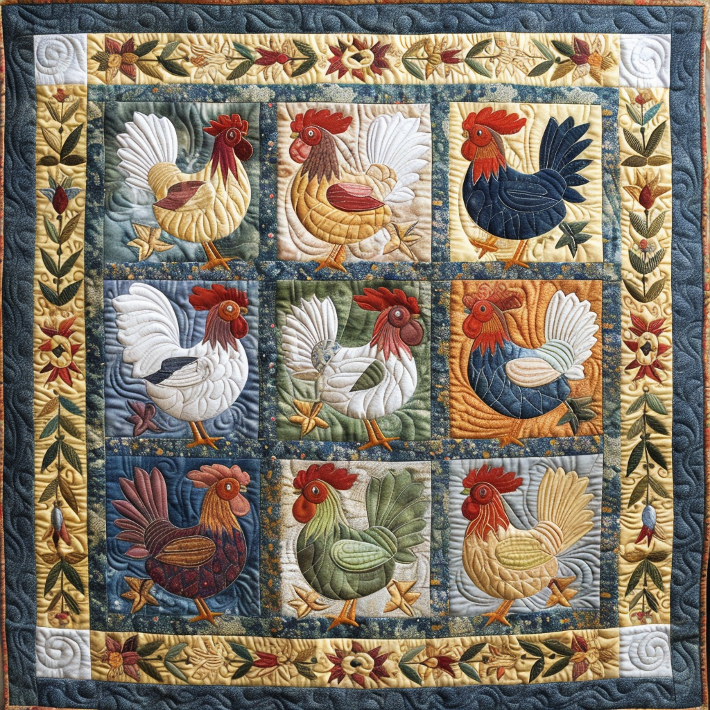 American Chickens XR1004026CL Quilt main image 1