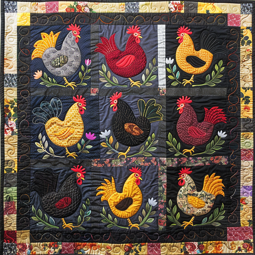 Chickens XR2005009CL Quilt