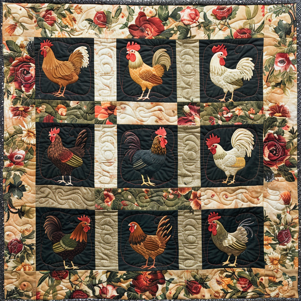 Chickens XR2005010CL Quilt