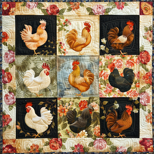 Chickens XR2005011CL Quilt