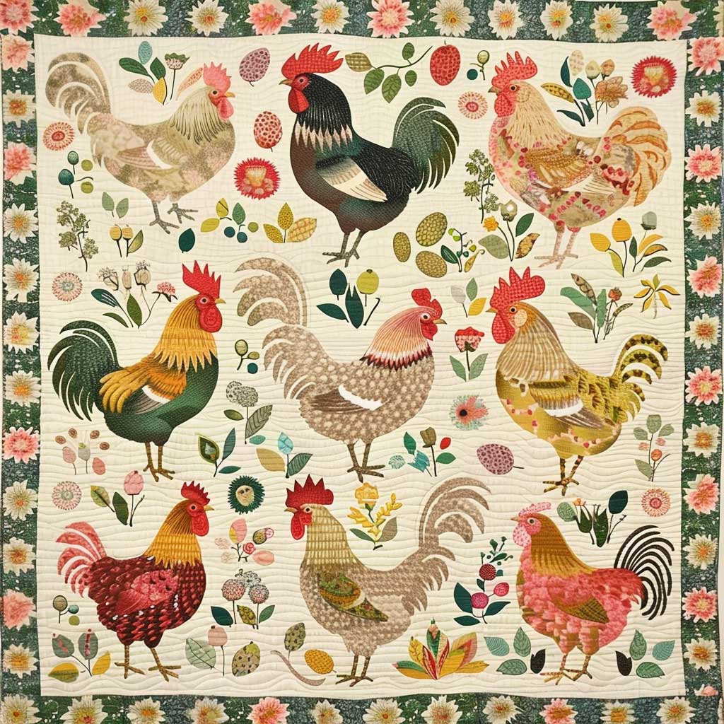 Chickens XR2606022CL Quilt