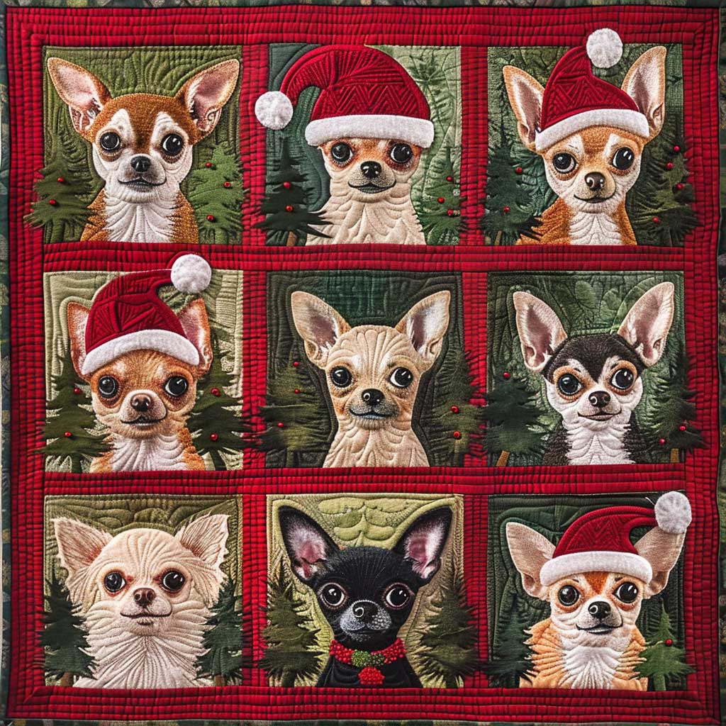 Chihuahua Christmas Tree XR1508020CL Quilt