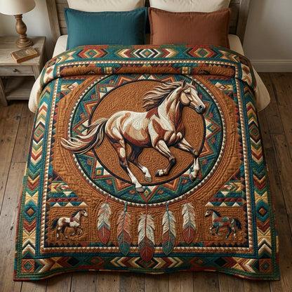Tribal Horse XR0204006CL Quilt Blanket