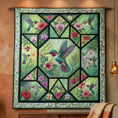Mystic Meadow Hummingbird XR0104006CL Quilt Blanket