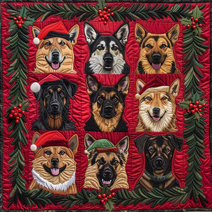 Christmas German Shepherds XR1508022CL Quilt