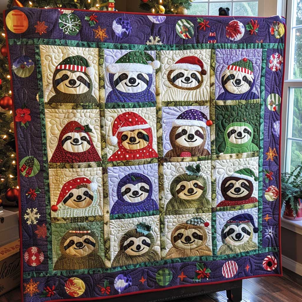 Christmas Sloths XR2707002CL Quilt