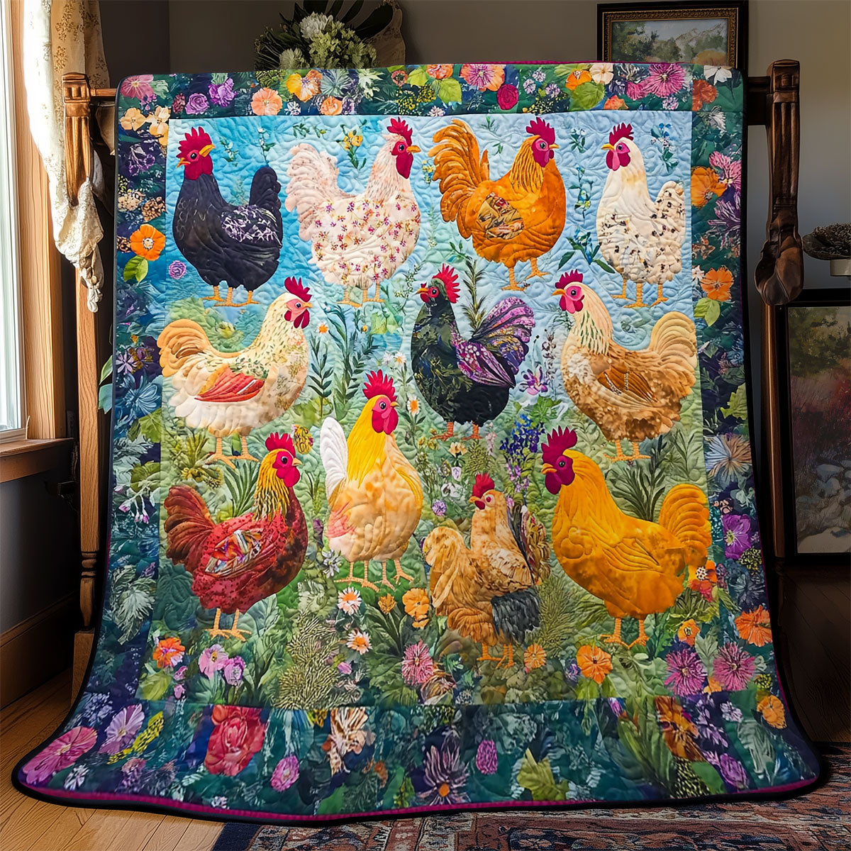 Clucker In Garden YR0302009CL Quilt