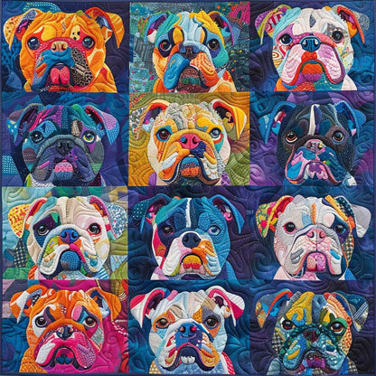 Coloful Bulldogs XR0807018CL Quilt