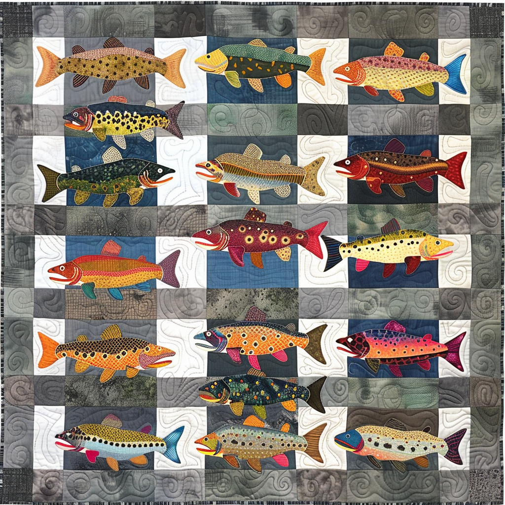 Coloful Trouts XR1706013CL Quilt