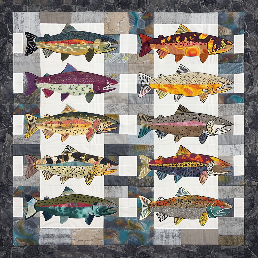 Coloful Trouts XR1706014CL Quilt