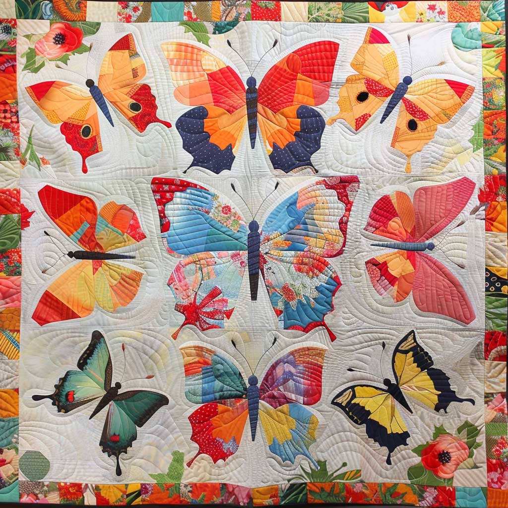 Colorful Butterflies WJ2407017CL Quilt