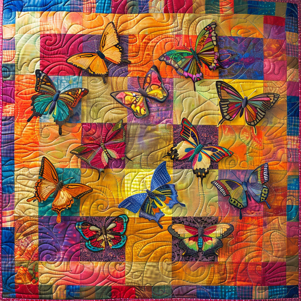 Colorful Butterflies XR2105008CL Quilt