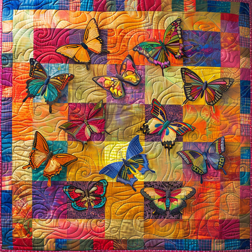 Colorful Butterflies XR2105008CL Quilt