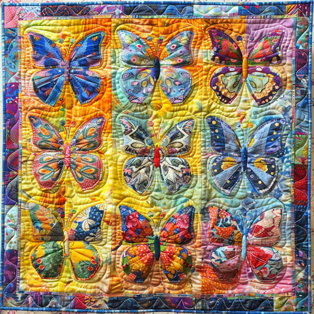 Colorful Butterflies XR2105009CL Quilt