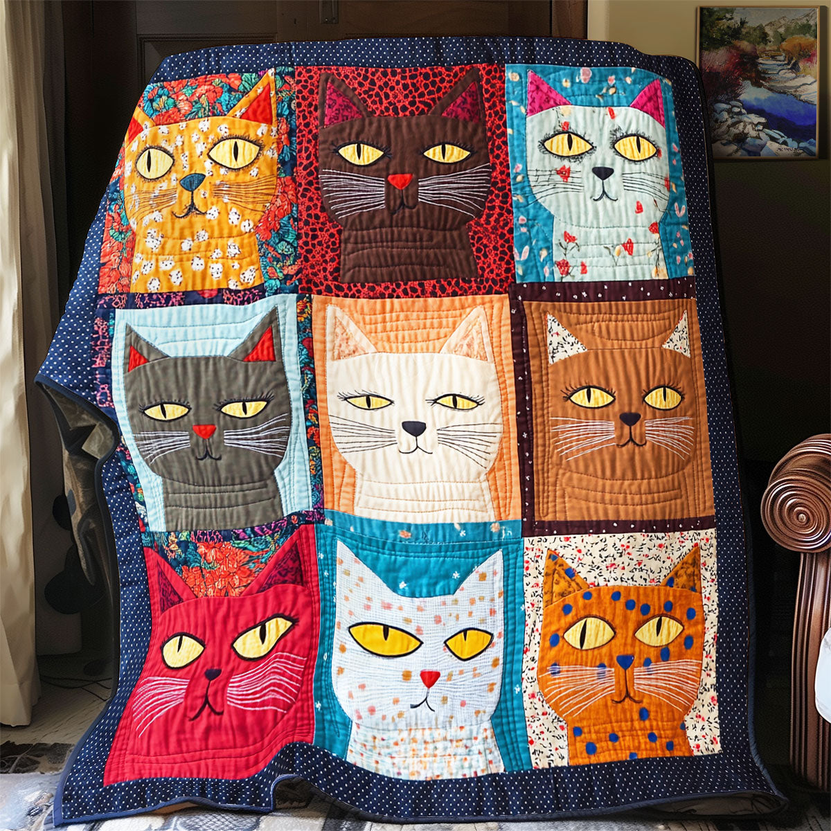 Colorful Cat YR3001002CL Quilt
